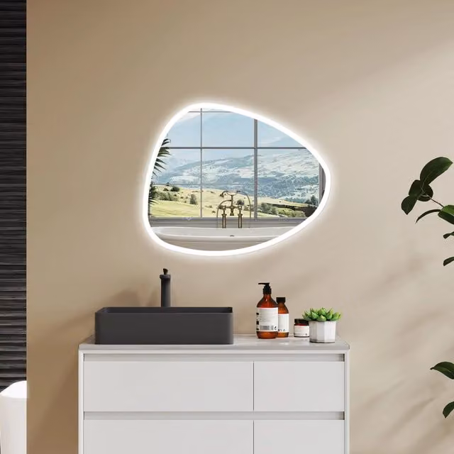 Specchio da bagno Aica Italy con illuminazione LED integrata, comando touch e 3 temperature colore, L: 80 cm, H: 65 cm