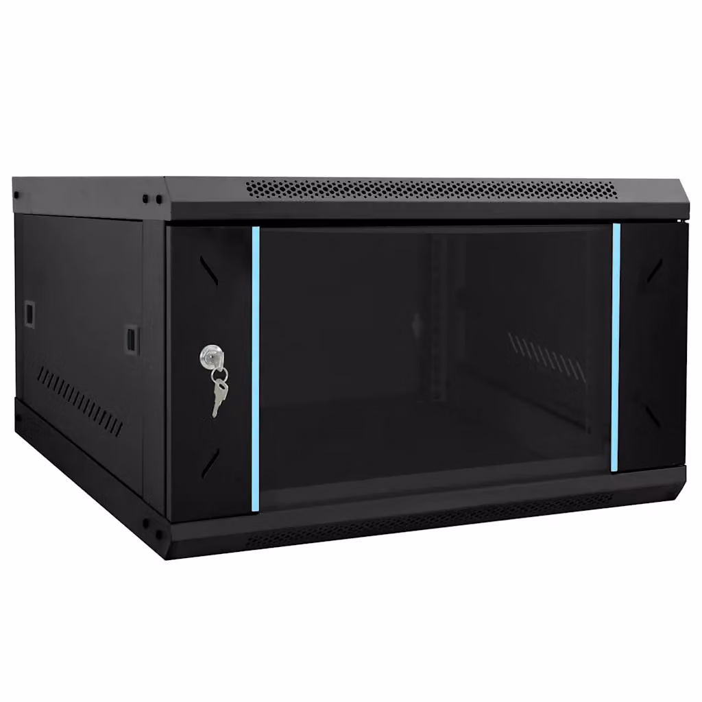 Armadietto di rete vidaXL in acciaio nero, L: 53 cm, P: 60 cm, H: 30 cm