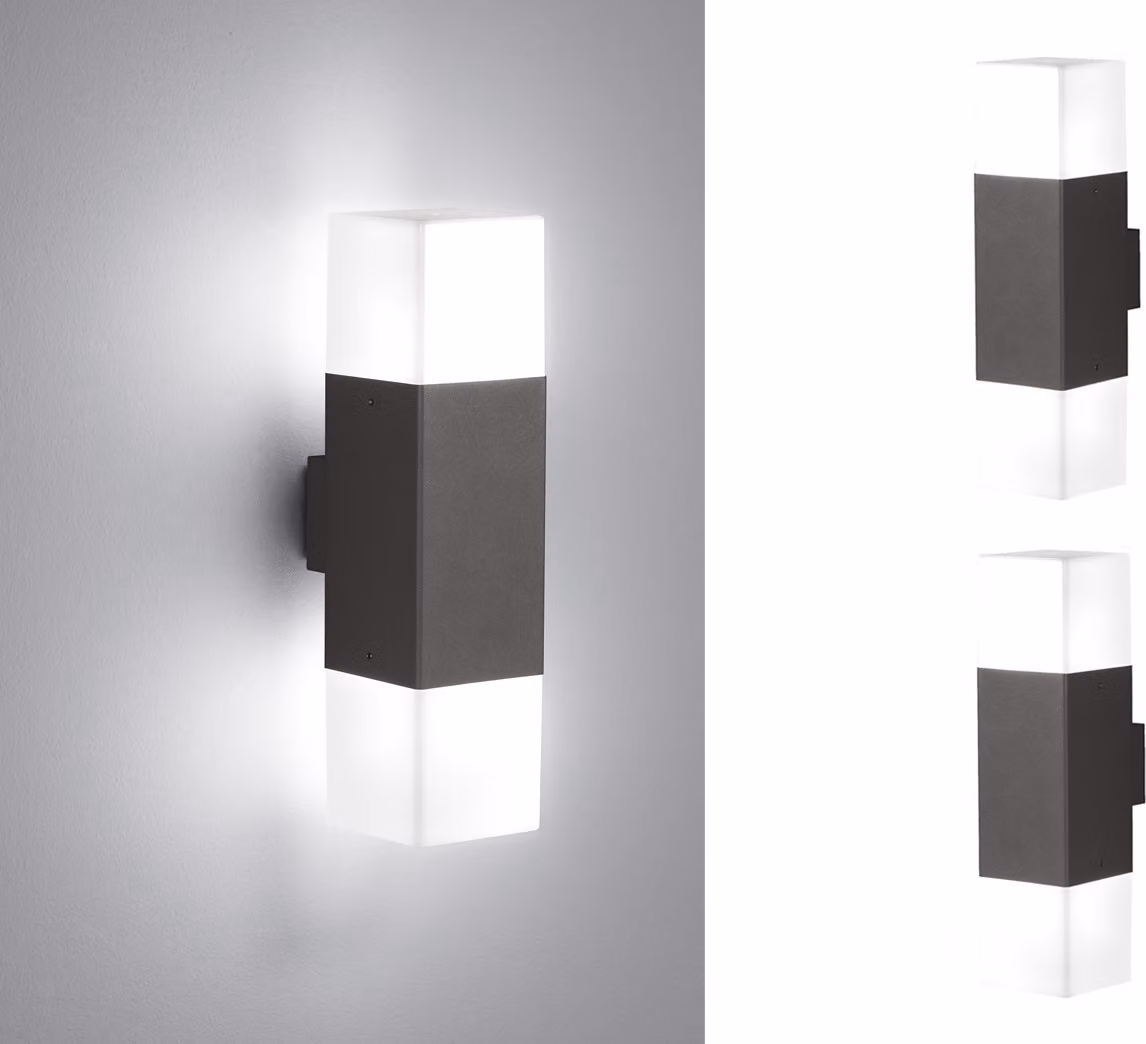 Luci a LED da parete per esterni antracite SET di 2 luci da esterno illuminazione patio casa parete