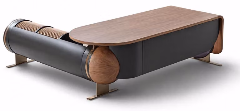 Tavolo da pranzo moderno color marrone, tavoli esclusivi per studio, tavolo in legno