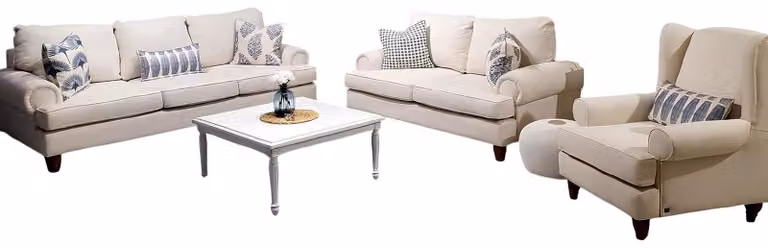 Elegantes 3-teiliges Wohnzimmer-Set: 3-Sitzer 2-Sitzer und Sessel