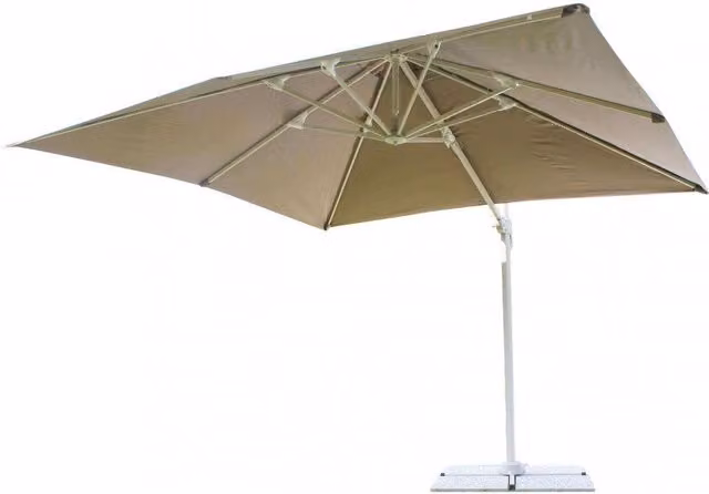 Ombrellone da Giardino Saturno Decentrato 3x4 m in Alluminio Multicolor Telo Tortora