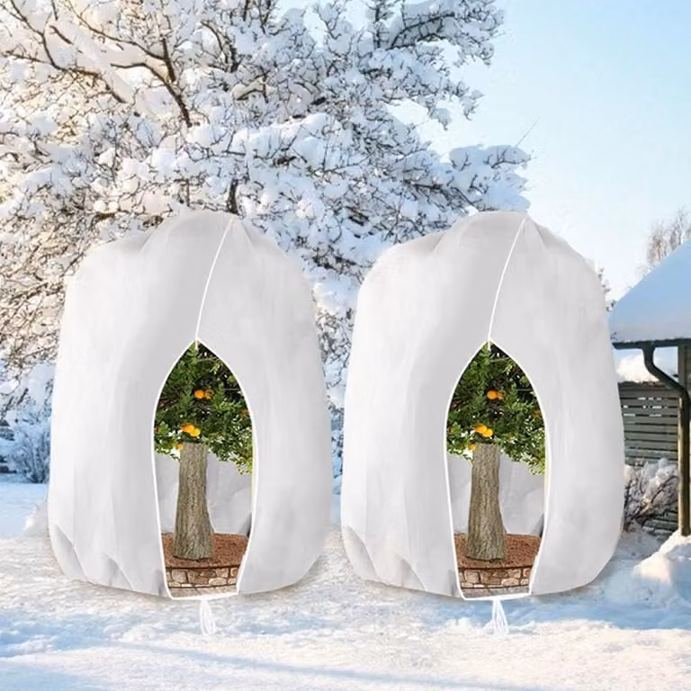 Copertura protettiva invernale per piante, con cerniera, 250 x 360 cm, colore bianco, confezione da 2 pezzi