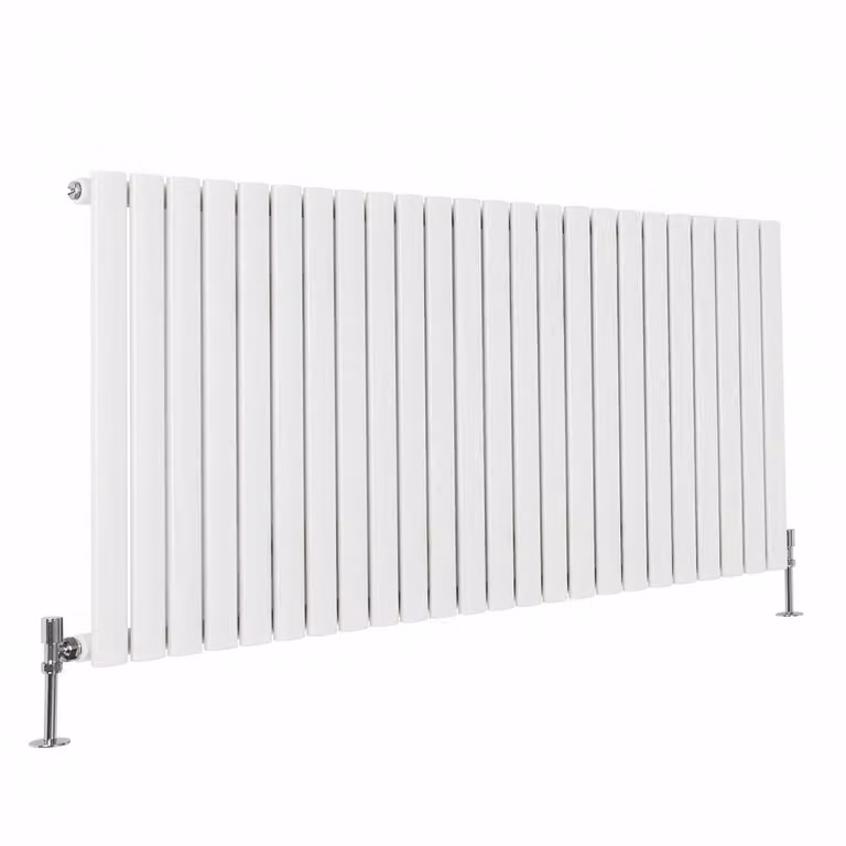 Radiatore di Design Orizzontale (Pannello Singolo) - 595mm x 1416mm - Bianco - Sterling Quinn by Hudson Reed
