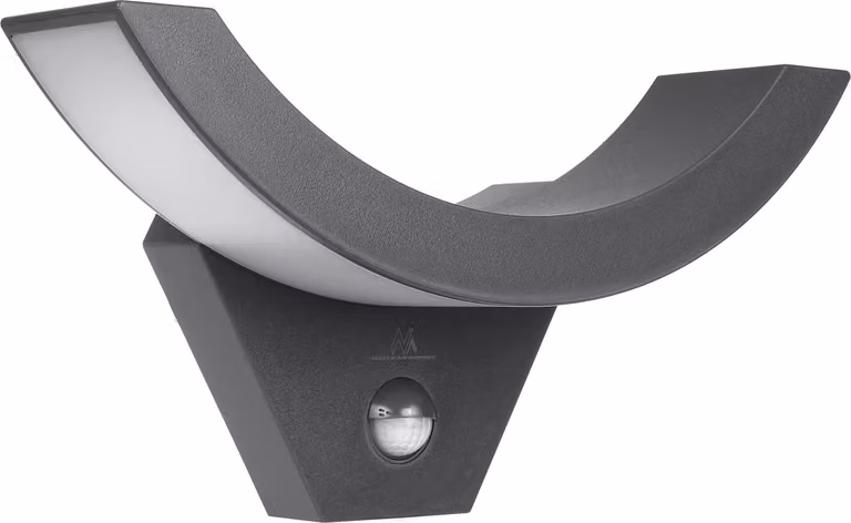 Lampada da parete a LED sensore di movimento sensore crepuscolare bianco neutro 4000K interno esterno grigio