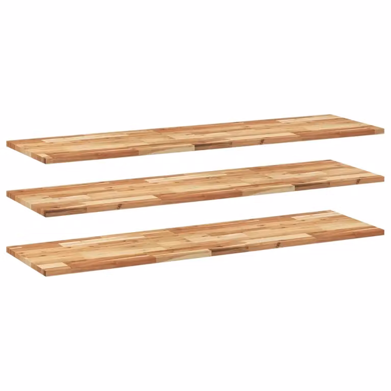 Set di 3 mensole da parete VIDAXL in legno di acacia marrone con finitura a olio, L 140 cm x P 40 cm x H 2 cm