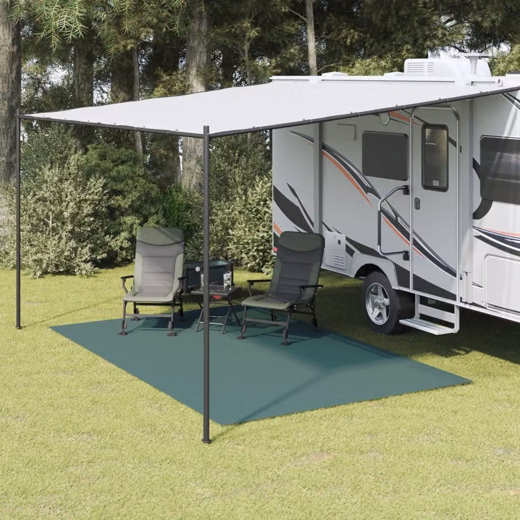 Tappeto da tenda verde vidaXL in poliestere e PVC, resistente ai raggi UV e antiscivolo, L: 4 m x P: 2,5 m