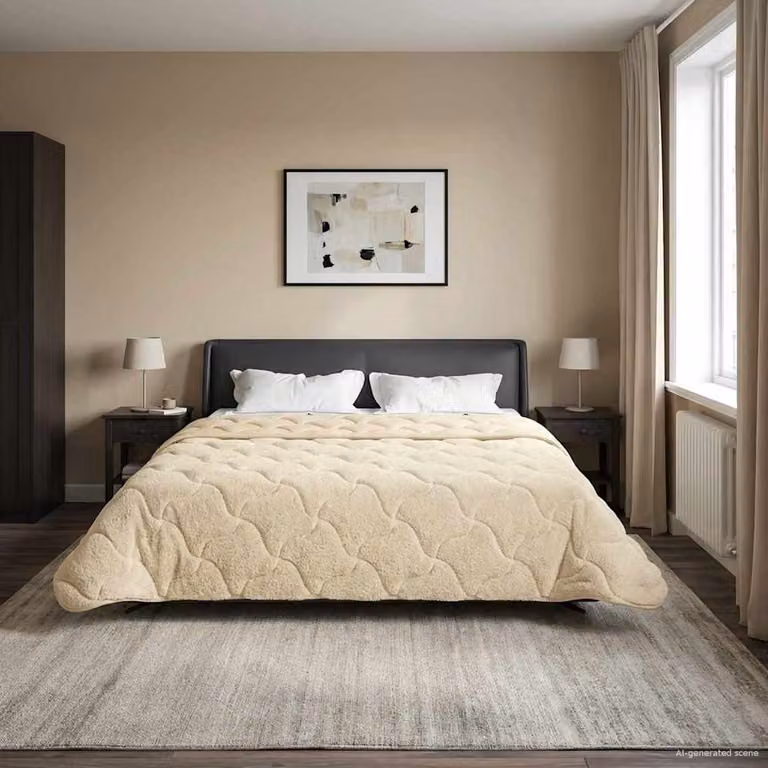 Piumone invernale vidaXL in microfibra traspirabile e reversibile, beige, L 200 x P 200 cm