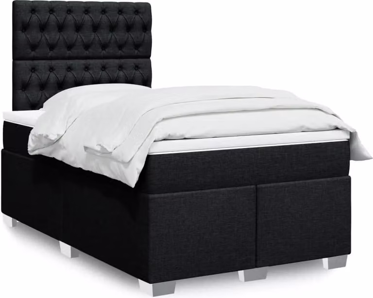 Maison Exclusive - Letto boxspring con materasso nero 120x190 cm Tessuto