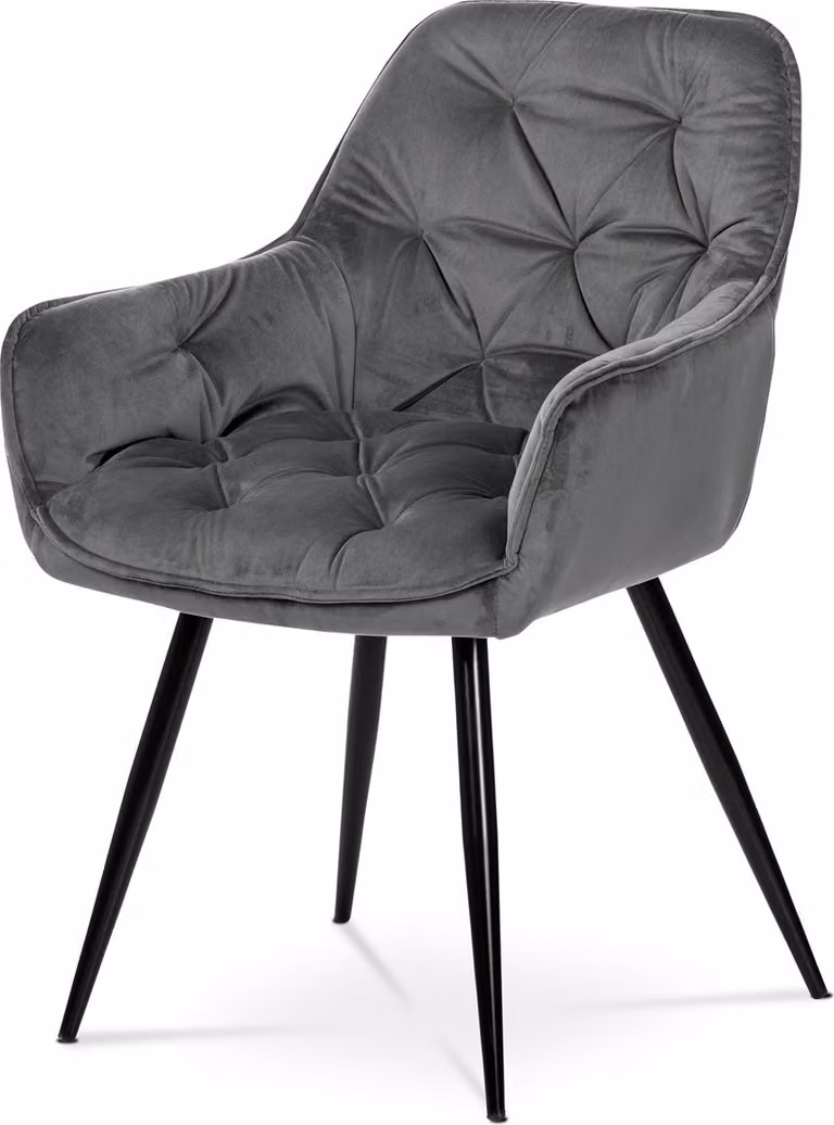 Sedia da pranzo Autronic DCH-421 GREY4 - velluto grigio