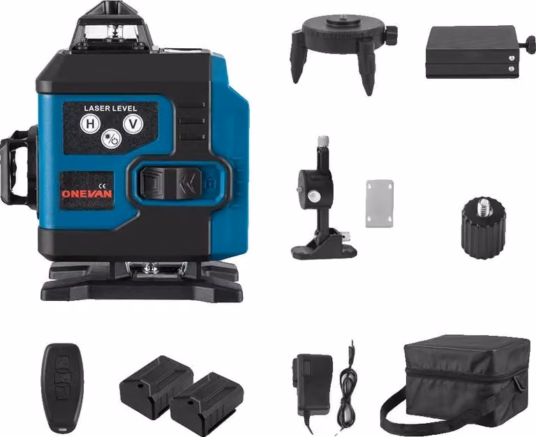 Livella laser, 16 linee, livellamento automatico, 2 batterie senza treppiede