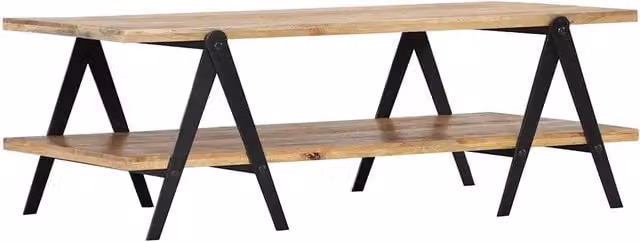 Tavolino da salotto rettangolare vidaXL in legno di mango e metallo marrone L/P/H: 115 x 60 x 40 cm – 1