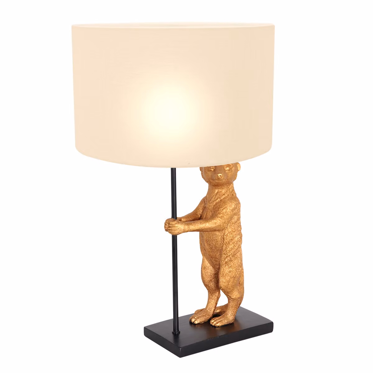 Lampada da tavolo - nero - Animaux - lino metallo tessile - Ø 30cm - E27 - 8225ZW - Anne Lighting