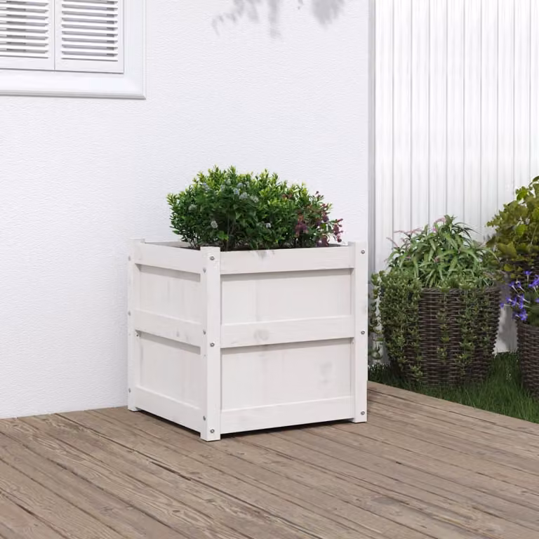Fioriera da giardino vidaXL in legno di pino bianco L/P/H: 50 x 50 x 50 cm