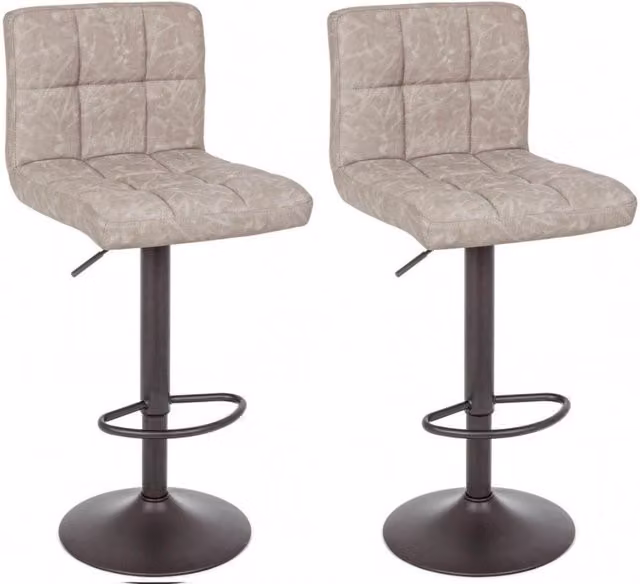 Set di 2 sgabelli da bar Greyson GIORDANOSHOP colore grigio chiaro stile vintage L/P/H: 42 x 42 x 92/113 cm