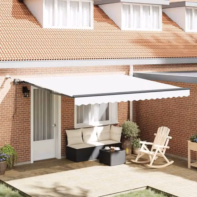 Tenda retrattile Bianco 400 × 350 cm Poliestere 3330798