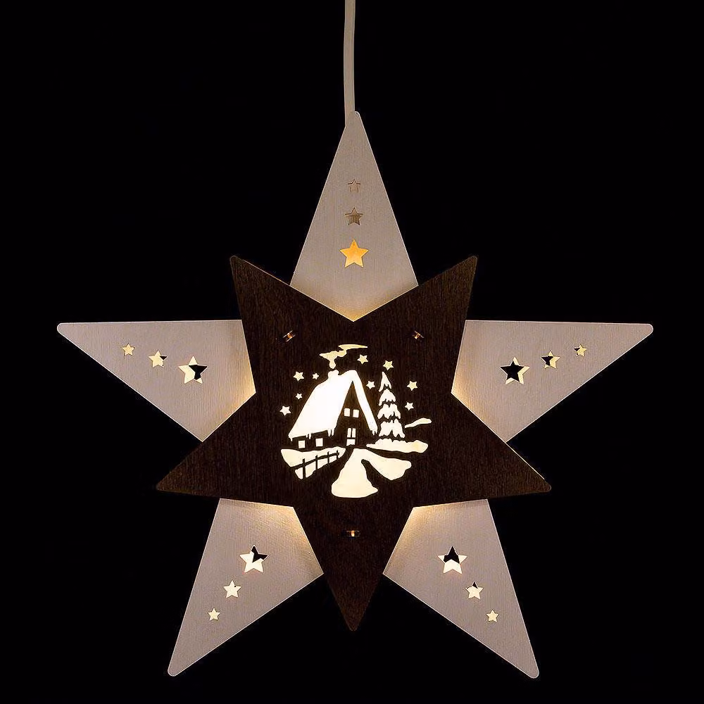Immagine della finestra della capanna della foresta altezza circa 29 cm NUOVO