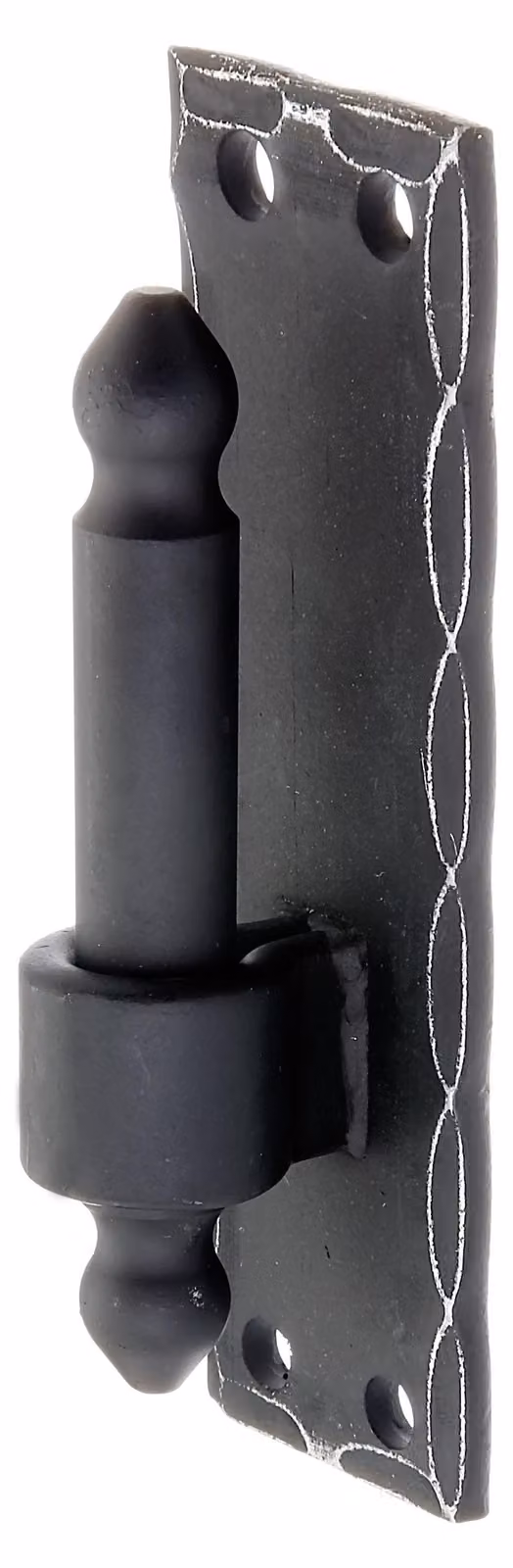 Alberts 320058 Staffa su piastra, forma in ferro battuto con gancio DI o DII, plastificato nero, Ø16 mm, piastra 150 x 45 mm