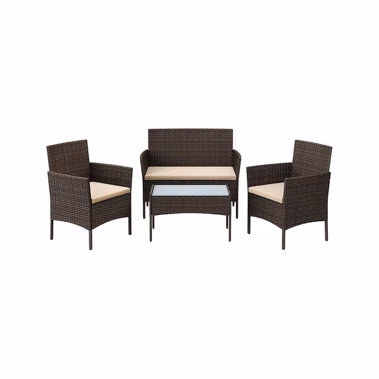 In And OutdoorMatch Mobili da balcone Margaretta - set di mobili da giardino - PE polyrattan - set da salotto - mobili da giardino - outdoor - per terrazza - balcone - giardino - marrone/taupe