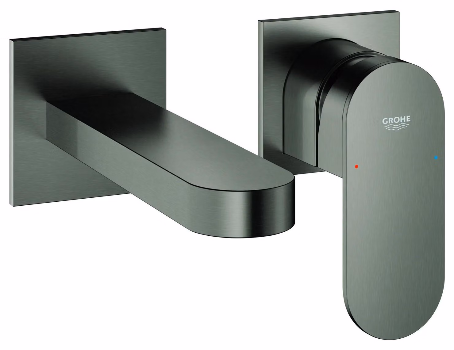 Miscelatore per lavabo Grohe, serie Plus, montaggio a parete, 147 mm, hard graphite, 1 pz.