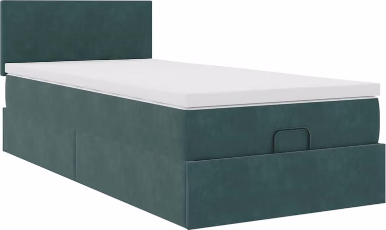 Struttura Letto Pouf con Materasso 80x200 cm Velluto