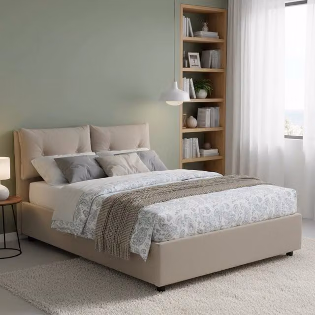 Letto Matrimoniale Mercede, Letto Matrimoniale Contenitore Made in Italy, Grigio