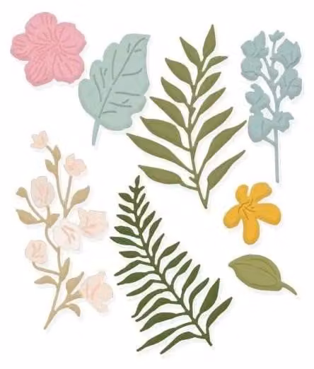 Set di fustelle - Fiori e foglie, 8 pezzi - Dalprint dpCraft