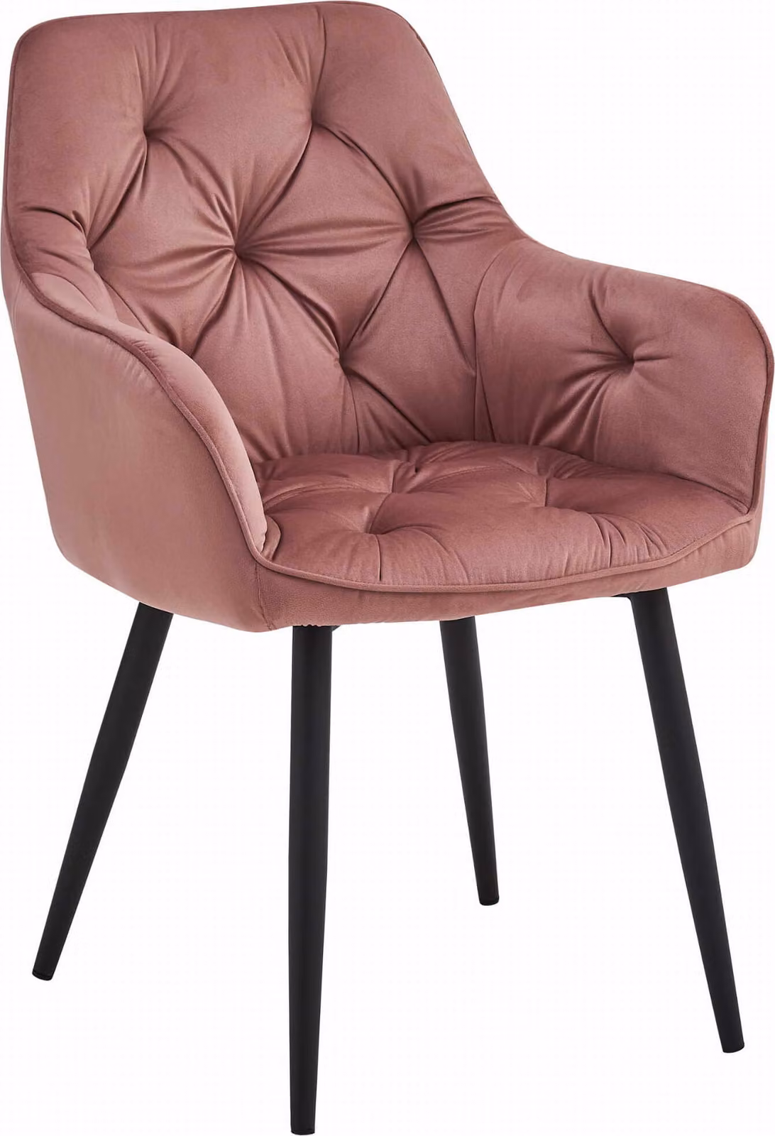 Sedia JORK - velluto rosa / gambe nere x 1