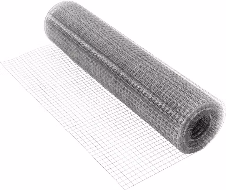 ECD Germany Rete metallica per voliere argento maglia 12x12 mm, 1x25 m, spessore 0,7 mm, acciaio zincato, recinzione a 4 angoli rete metallica saldata recinzione a rete metallica