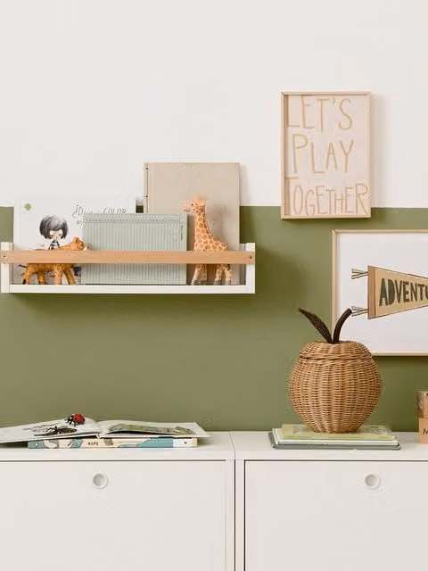 Scaffale Montessori Baume Kenay Home bianco per cameretta dei bambini L: 60 cm