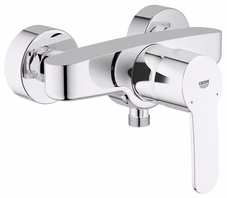 Miscelatore per doccia Eurostyle, cromo, monoblocco, da parete, con collo a forma di cigno