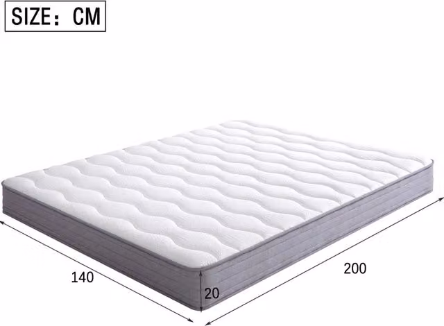 Materasso a molle 140 x 200 cm H3, spessore 20 cm, bianco