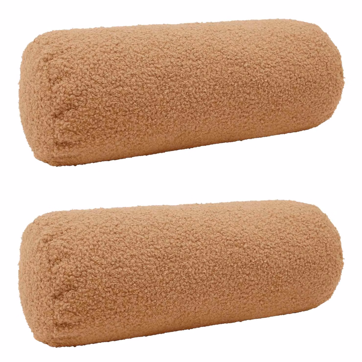 Set di 2 federe vidaXL HEERLEN beige in tessuto bouclé con fodera rimovibile e lavabile, forma ovale, L 40 cm x P 15 cm