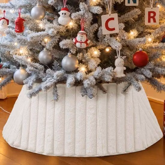 Collare per albero di Natale, 75 cm - Rivestimento in peluche - Copertura per albero di Natale
