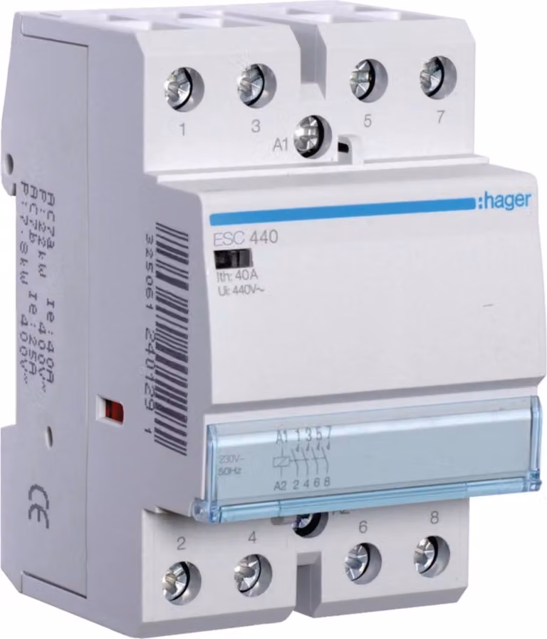 Hager Contattore di installazione, 40 A, 4S, 230 V, 1 pz.