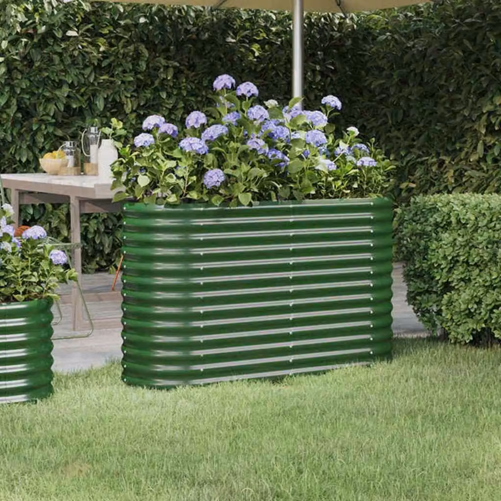 Letto rialzato da giardino vidaXL in acciaio zincato verde L: 114 cm, P: 40 cm, H: 68 cm