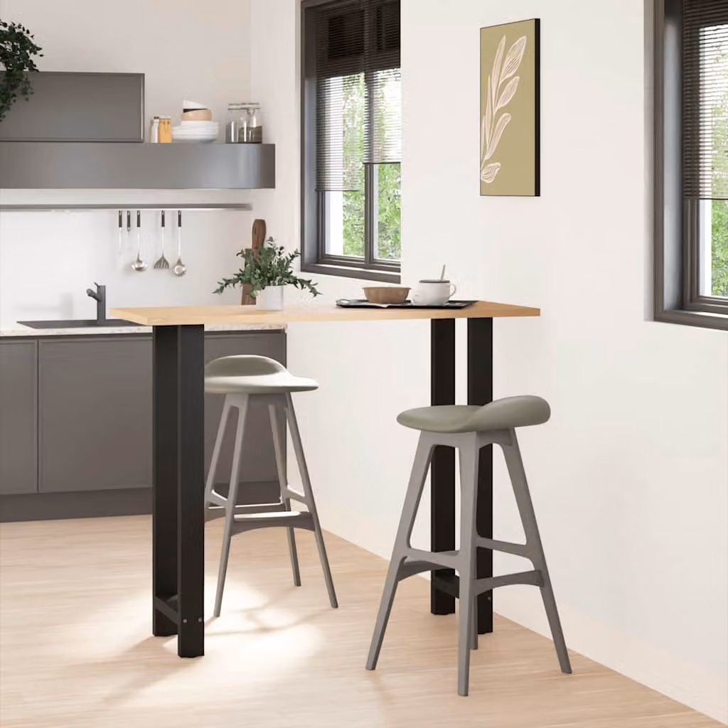 vidaXL Gambe per tavolo da bar nere 2 pz 50x(110-111) cm in acciaio
