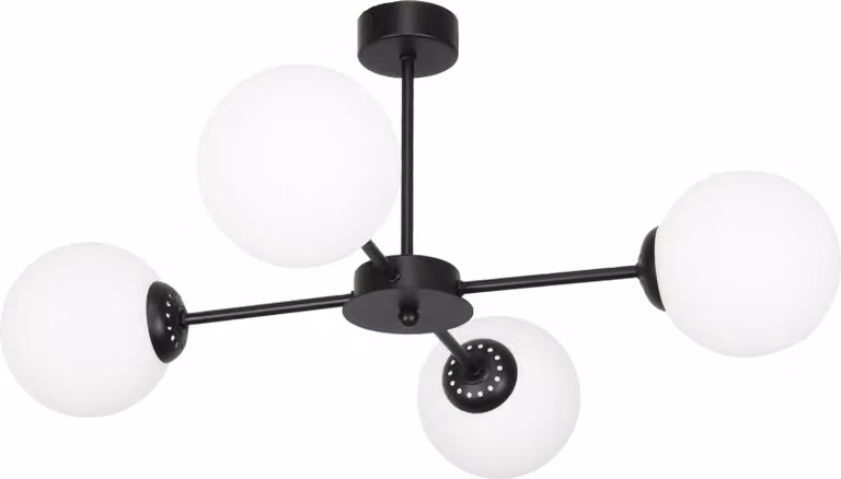 Lampada da soffitto con sfere di vetro nero VARADERA 14-831