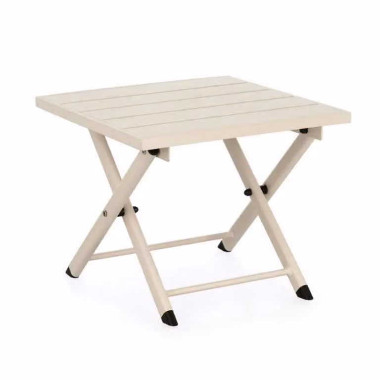 Tavolino TAYLOR in alluminio beige, pieghevole