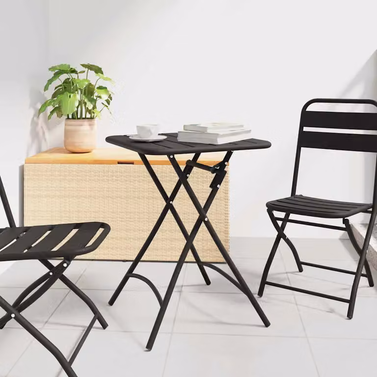vidaXL Tavolo da bistrot moderno in acciaio antracite L/P/H: 55 x 55 x 72,5 cm