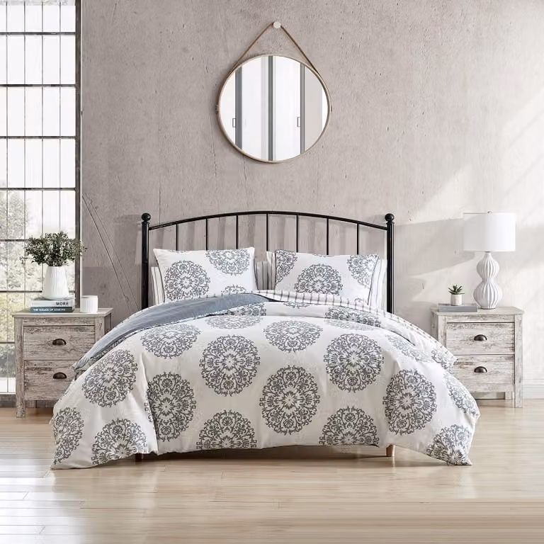 Copertura per letto matrimoniale/queen size, grigia, traspirante, 220x240 cm, ideale per la camera da letto