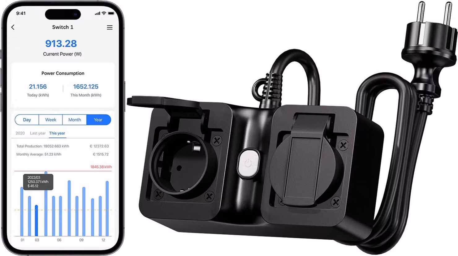 Spina da esterno Meross Smart Wi-Fi