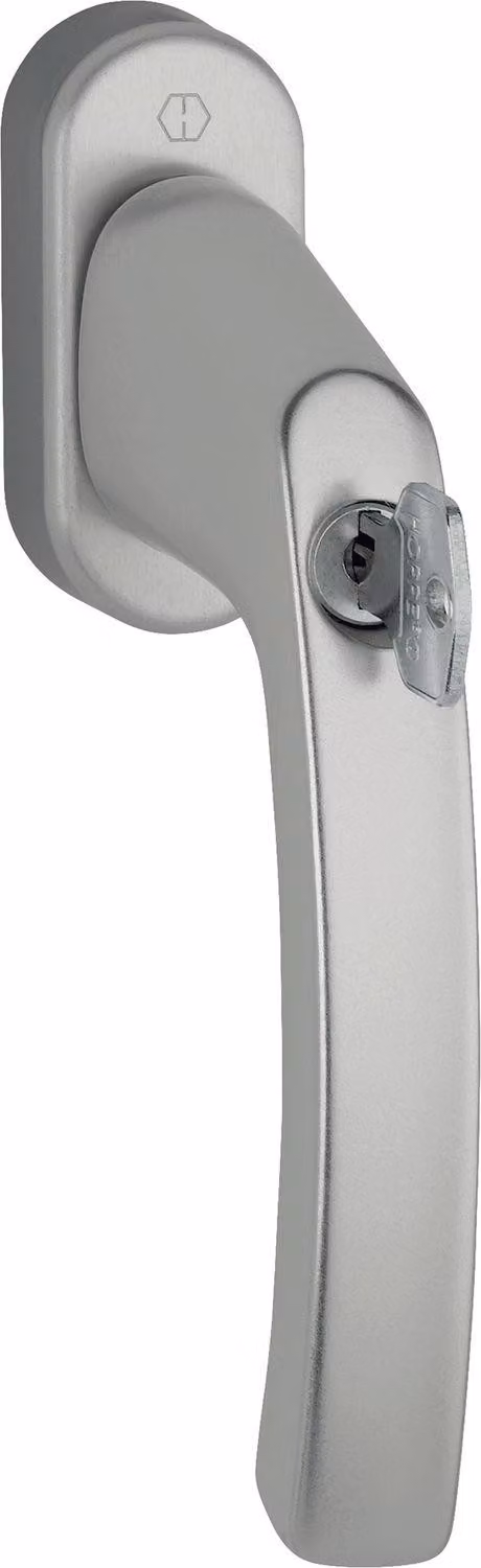 HOPPE maniglia per finestra LIÈGE con serratura, mandrino quadro 7x40 Nm 35 effetto acciaio inox