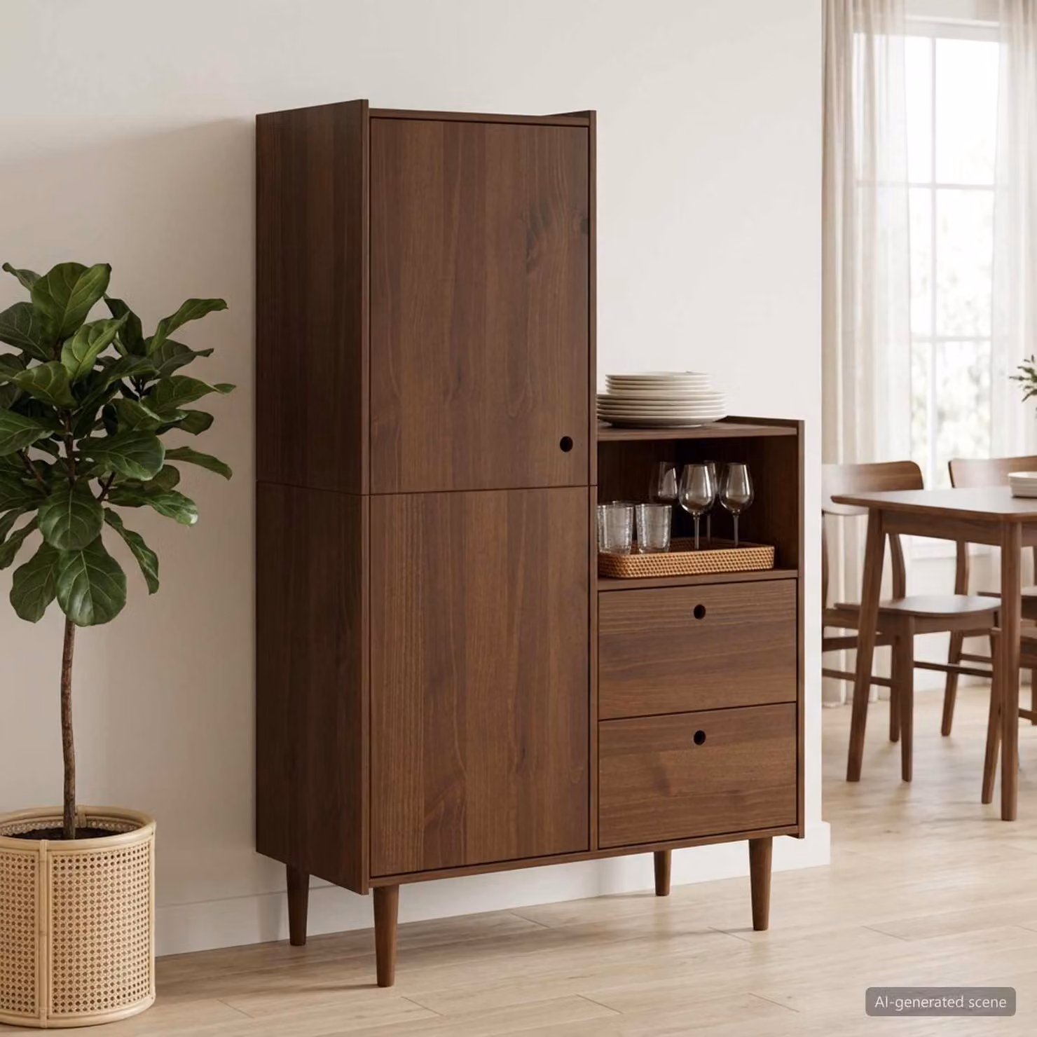 Armadio in legno vidaXL BILBAO colore marrone con ante a battente e ripiani, L: 100 cm, P: 45 cm, H: 160 cm
