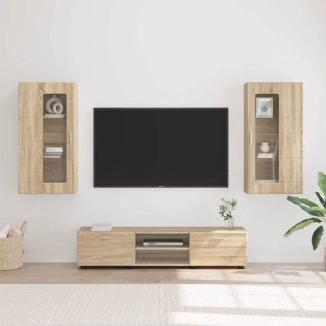 Set mobile TV FLORIN 3 pz Rovere Sonoma Legno ingegnerizzato 3397926