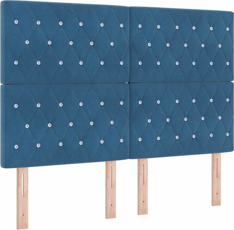 Testiera LED con strisce LED Blu Scuro 144 cm Velluto