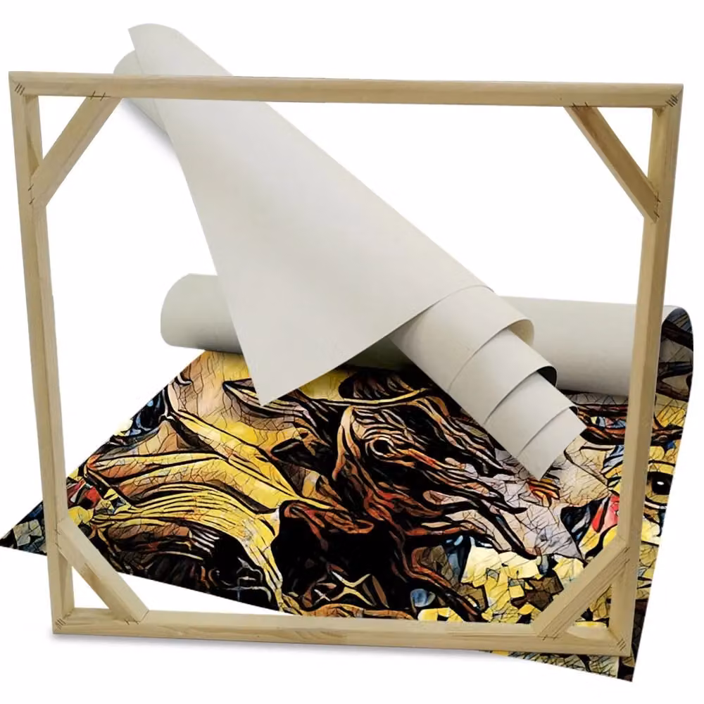 Quadro Canvas Abstract Signorbit Multicolore su telaio in legno L/P/H: 130 x 130 x 130 cm – 2