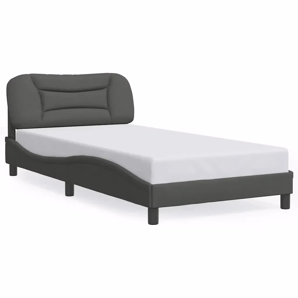 Struttura Letto Hvar Design Mania Grigio Scuro con Giroletto in Tessuto L/P: 100 x 200 cm – 2