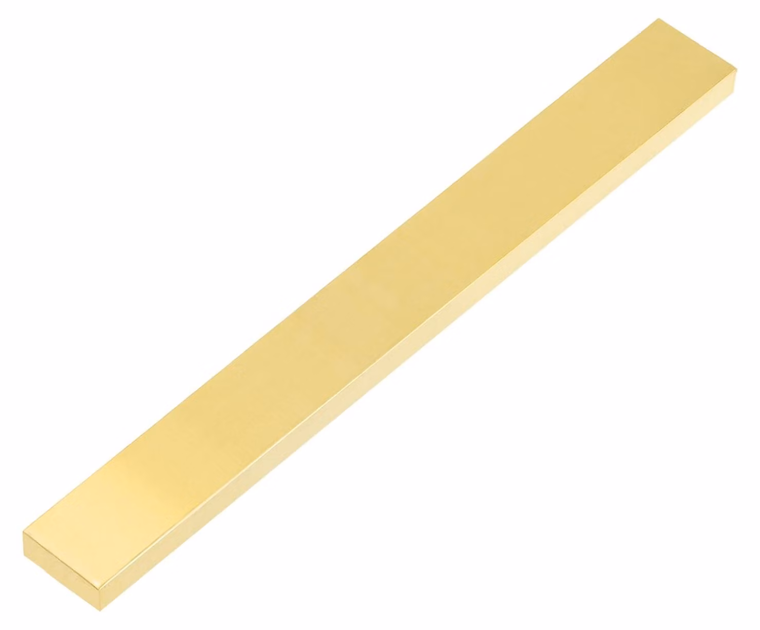 Barra piatta in ottone, qualità H62, massiccia, dimensioni 4x20x355,6 mm, finitura dorata