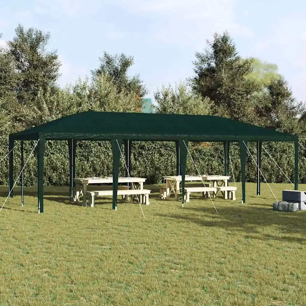 Tenda Party verde vidaXL in acciaio e polietilene L: 800 cm, P: 400 cm, H: 266 cm